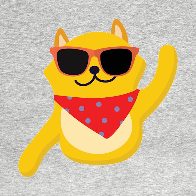 cat wearing sunglasses by Ras-man93